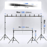 10x7ft Photo Studio Adjustable Backdrop Stand kit
